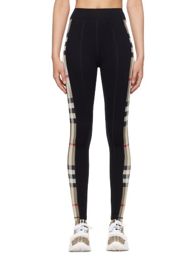 Клинове Burberry Check Panel Leggings Черно | 8072124