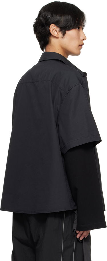 Риза We11done We11done Logo Long-Sleeved Layered Shirt Черно | WD-SH2-25-180-U-CH, 2