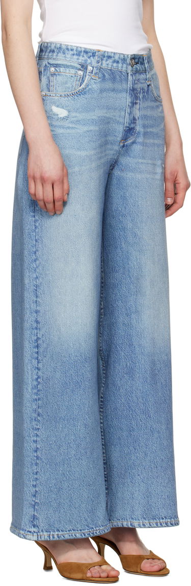 Дънки rag & bone rag & bone Miramar Sofie Ankle Wide-Leg Trousers Синьо | WCW24S70078207, 4