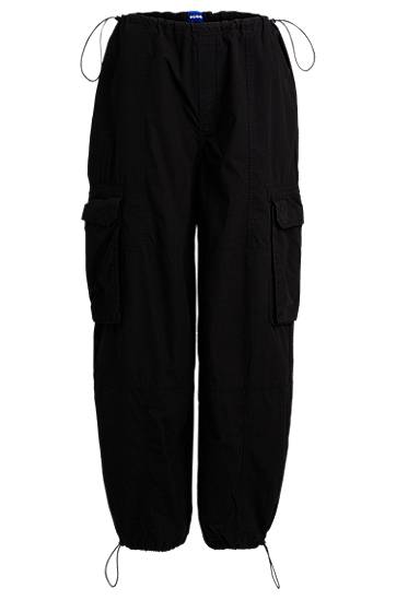 Oversized Parachute Cotton Poplin Trousers