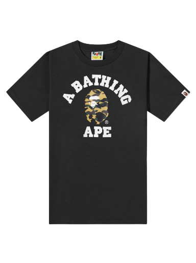 Тениска BAPE 1St Camo College T-Shirt Black/Yellow Черно | 001TEJ301010M-BLKYLW