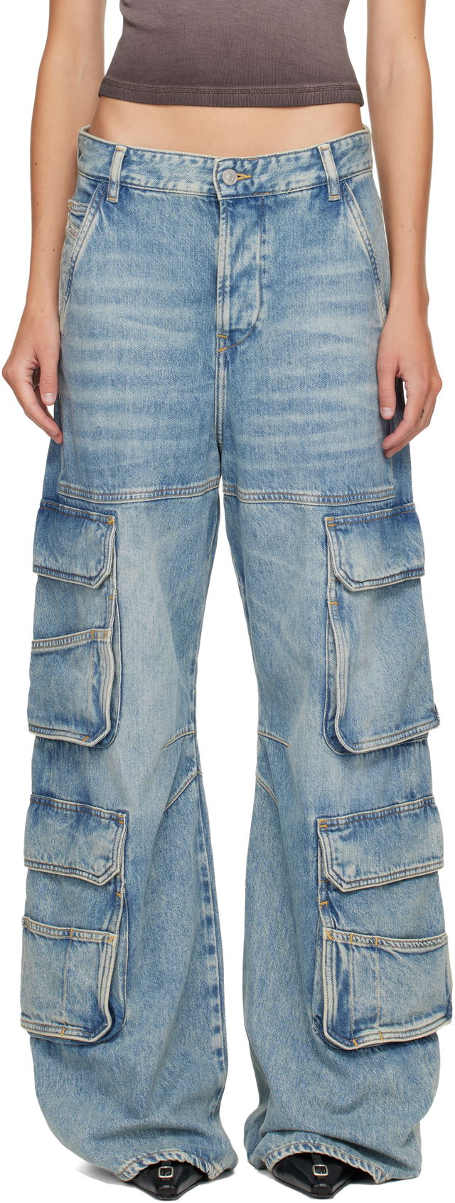 Relaxed 1996 D-Sire Denim Cargo Pants