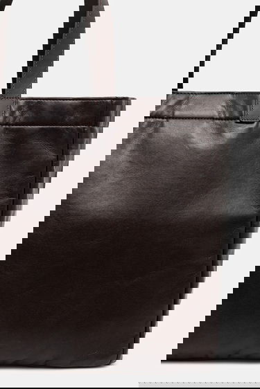 Голяма пазарска чанта Anine Bing Leo Embossed Leather Tote Bag Кафяво | A.13.11841, 2