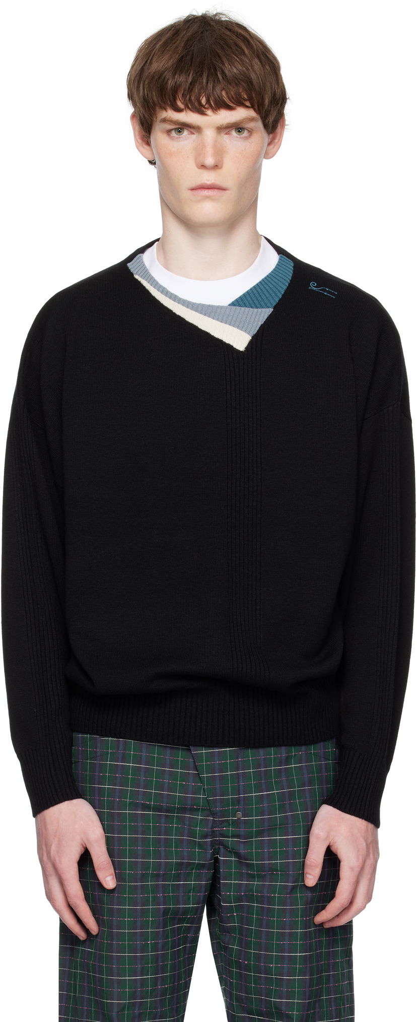 Пуловер KIKO KOSTADINOV Kiko Kostadinov Vig Multi Collar Sweater Черно | KKAW25KN04-98