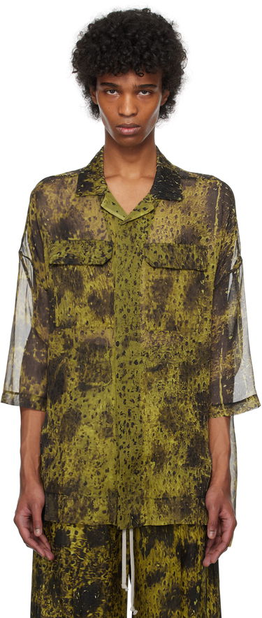 Риза Rick Owens Rick Owens Hollywood Magnum Tommy Shirt Зелено | RU01E5298 SP1, 0
