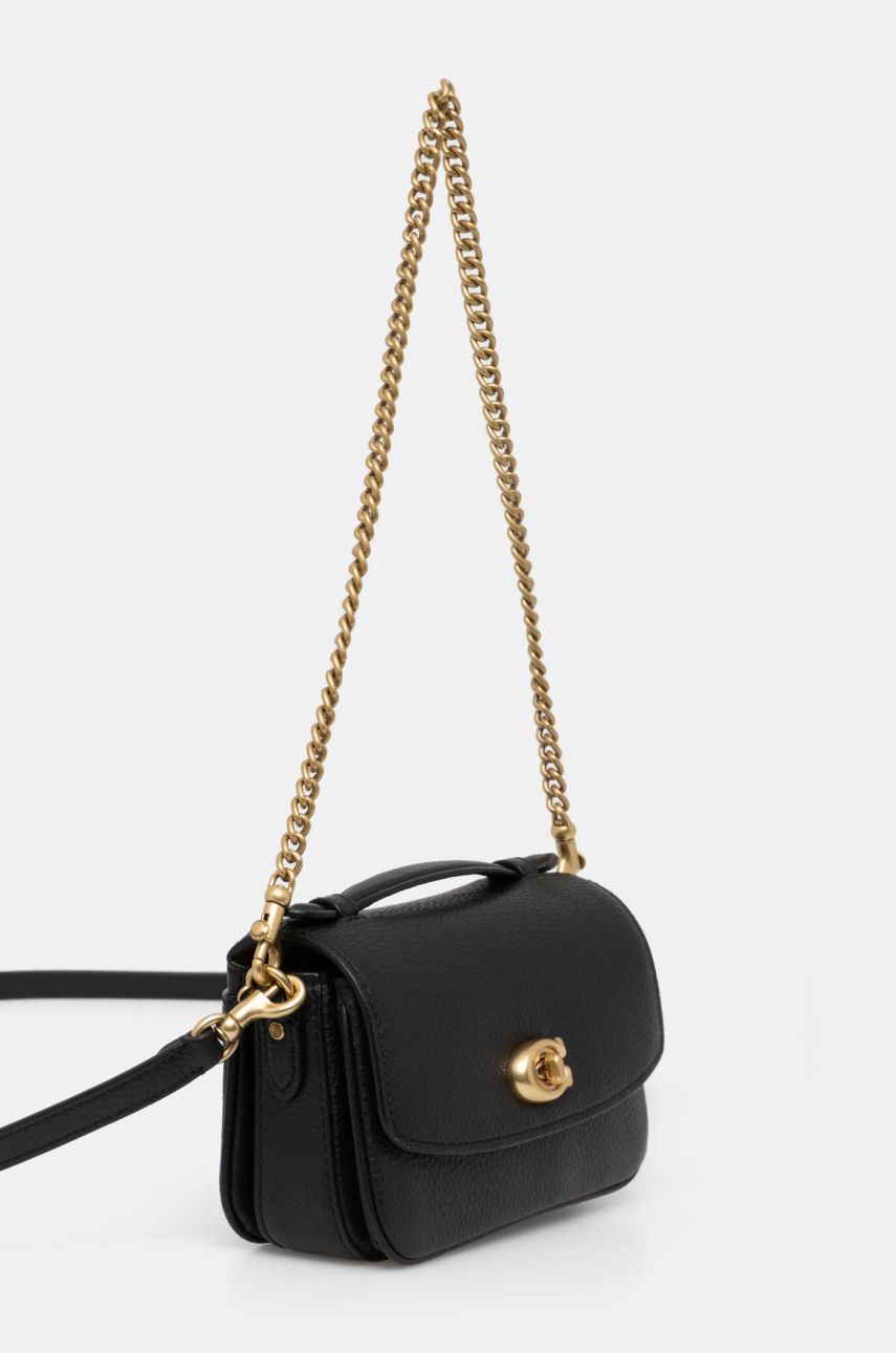 Чанта през рамо Coach Leather Crossbody Bag Черно | CW565, 1