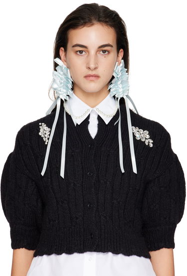 Обеци Simone Rocha Simone Rocha Long Rosette Bow Earrings Бяло | ERG426 0916, 2