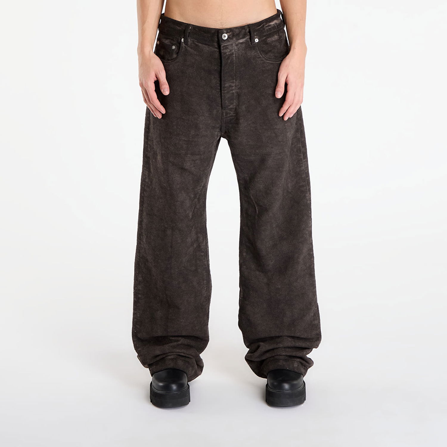 Дънки Rick Owens Rick Owens DRKSHDW Geth Wide Leg Jeans Кафяво | DU02E7351 BMO 78, 0