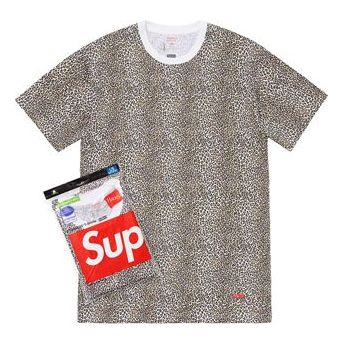 Тениска Supreme Leopard Print T-Shirt (2 Pack) by Hanes Бяло | SUP-SS19-095, 0