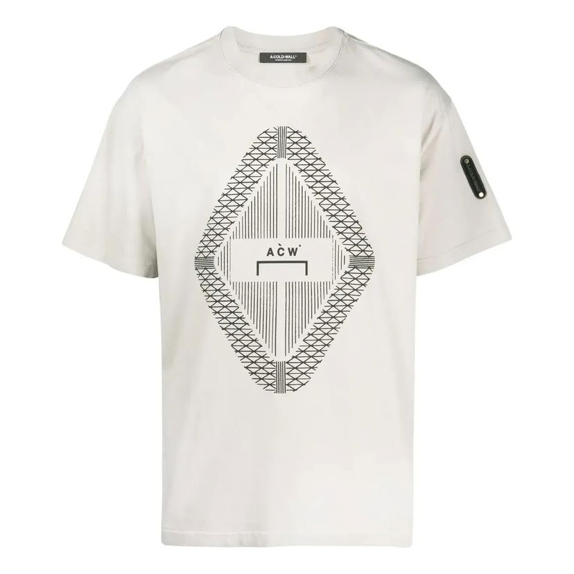 Тениска A-COLD-WALL* Diamond Logo Print T-Shirt Бяло | ACWMTS133-LGGR