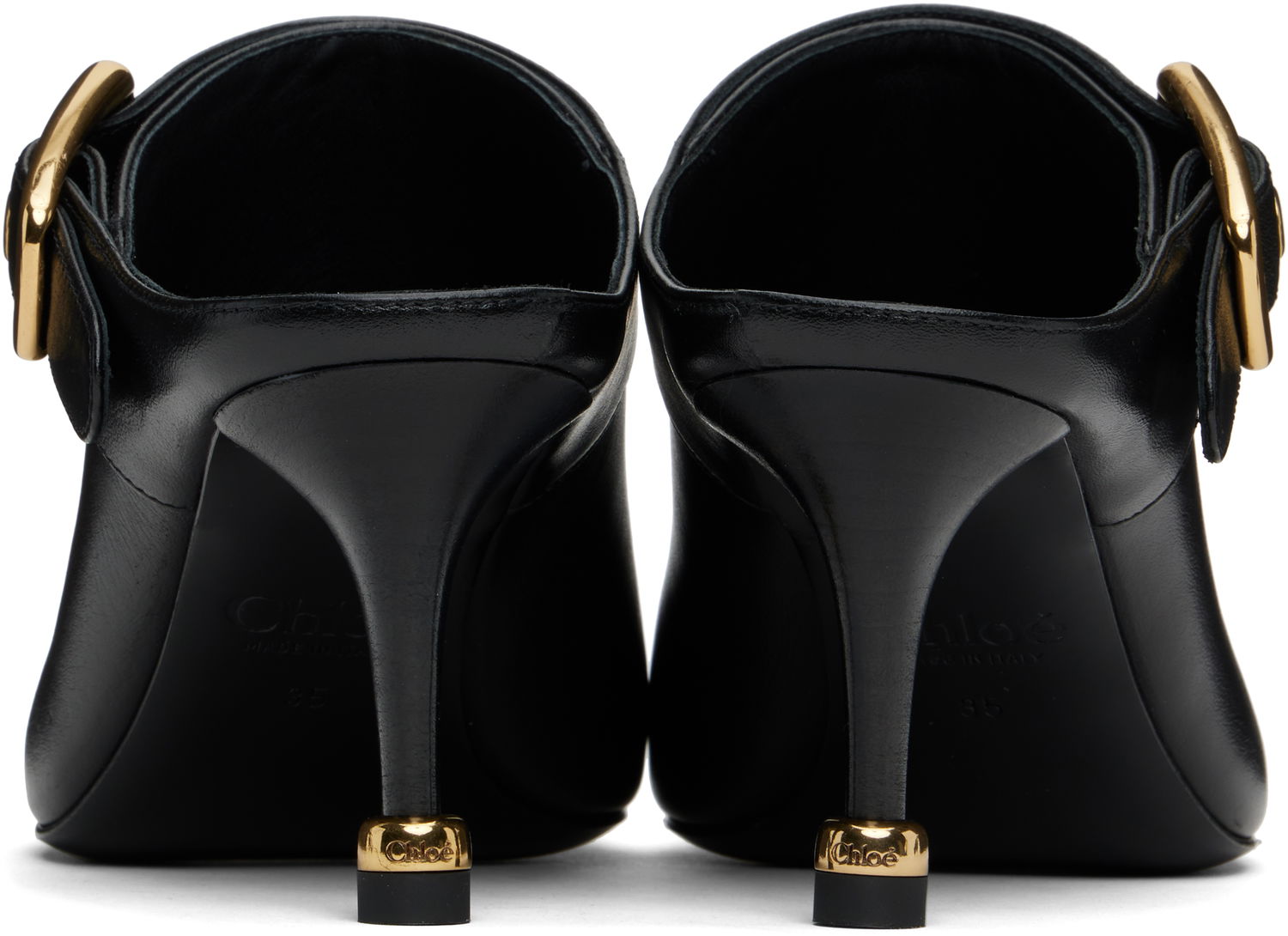 Кецове и обувки CHLOÉ Chloé Andrea Buckle Leather Mules Черно | CHC25S08CQK, 1