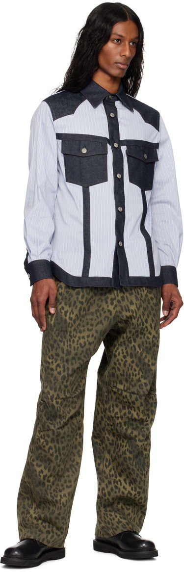 Дънки Andersson Bell Andersson Bell Leopard Cross-Over Wide Leg Jeans Зелено | apa803u, 3