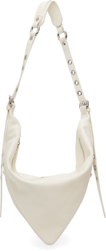 Чанта през рамо BY FAR BY FAR Trayana Washed Leather Shoulder Bag Бяло | MWBSB063LL034WH020PL, 0
