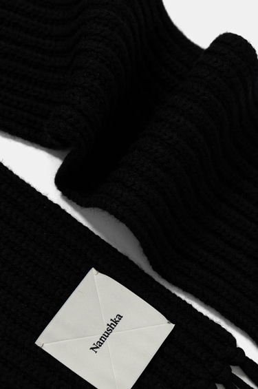 Шал Nanushka Black Knitted Fringe Scarf Черно | NU24FWSC10499, 2