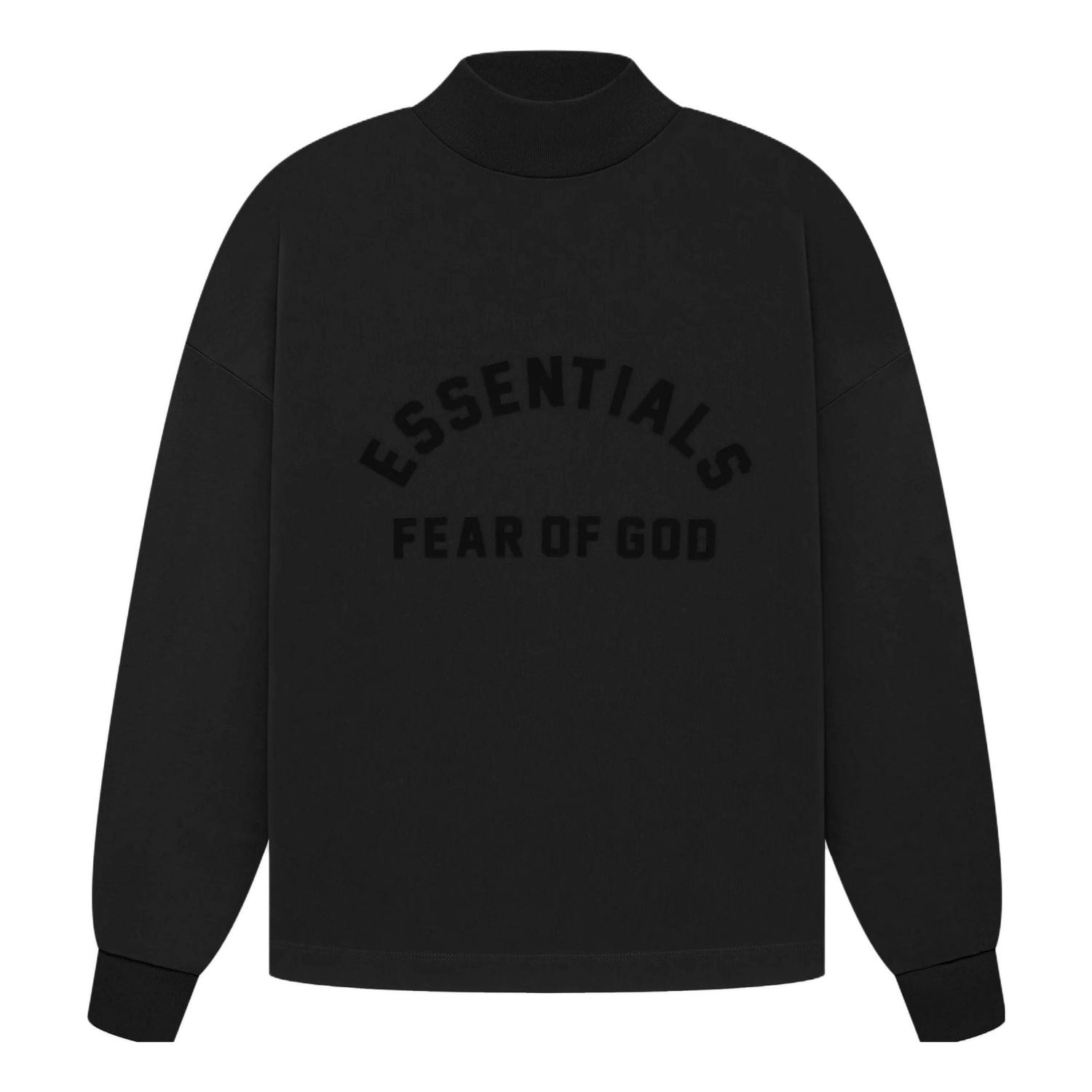Тениска Fear of God Essentials SS23 Mock Neck Long Sleeve T-Shirt Черно | 125SP232010F, 0