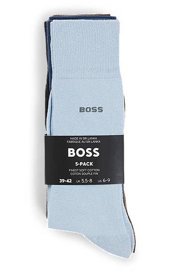 Чорапи BOSS Five-Pack of Cotton-Blend Regular-Length Socks Многоцветен | 50503575, 1