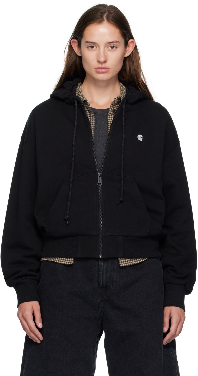 Суитчър Carhartt WIP Work In Progress Casey Full-Zip Cropped Hoodie Черно | I032642 0M4XX