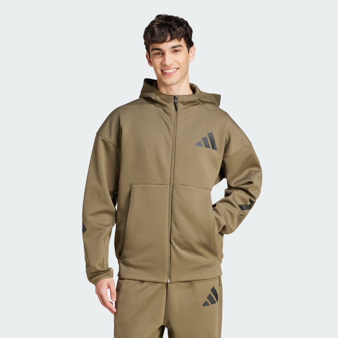 Суитчър adidas Performance Z.N.E. Full-Zip Hooded Track Jacket Зелено | JD2910, 0