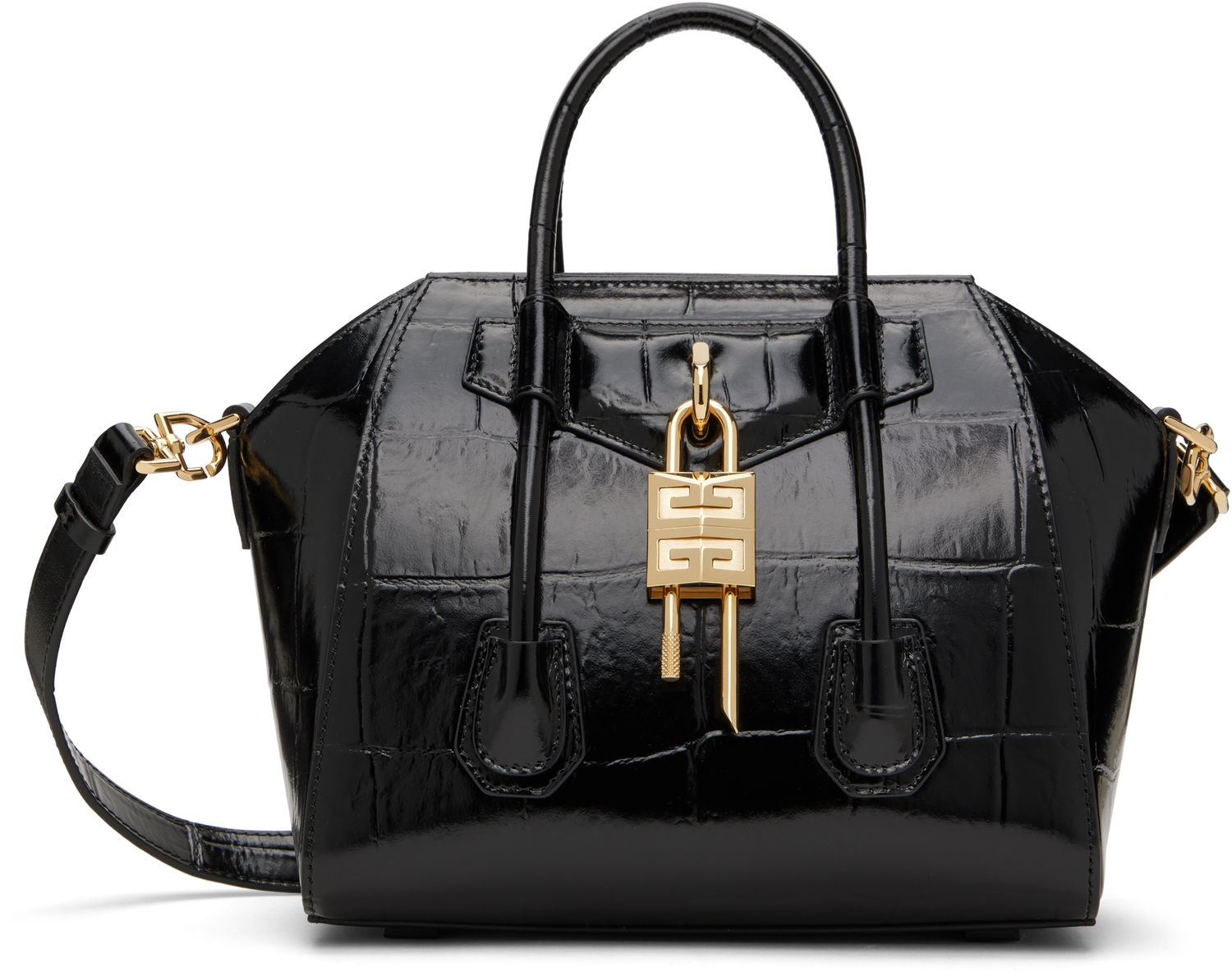 Дамска чанта Givenchy Mini Antigona Lock Handbag Черно | BB50U0B26M001, 0