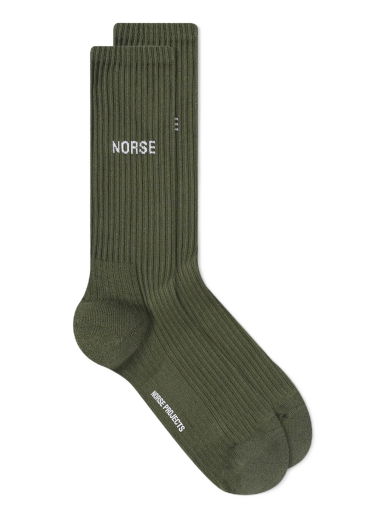 Чорапи NORSE PROJECTS Bjarki Logo Sock Зелено | N82-0060-8045