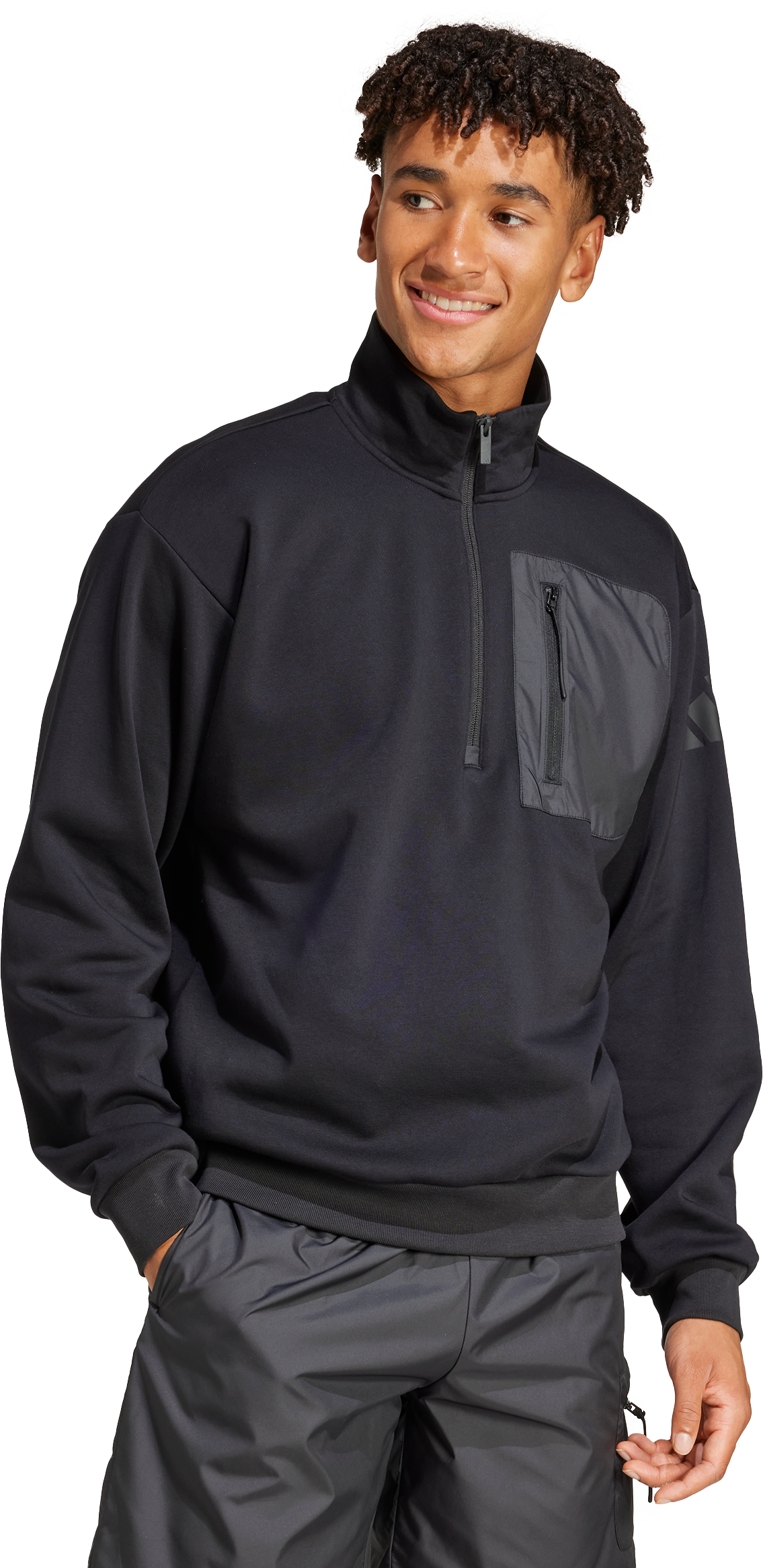 Суитчър adidas Originals adidas City Escape Fleece Half-Zip Sweatshirt Черно | jf3290, 1