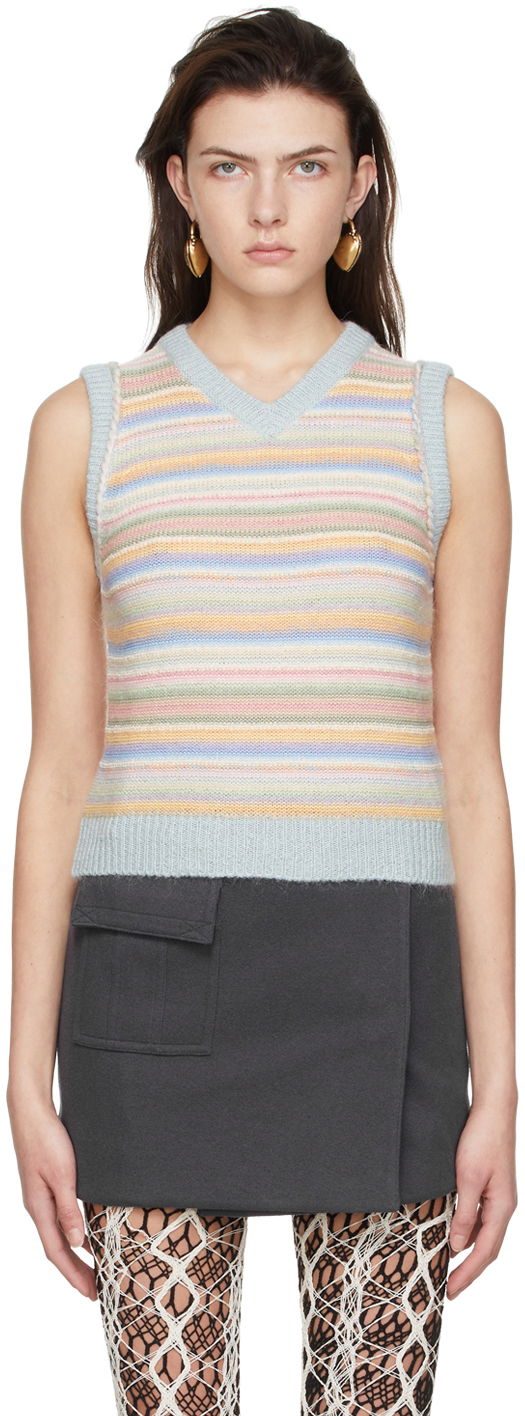 Пуловер Acne Studios Striped Cotton Knit Vest Многоцветен | A60341-