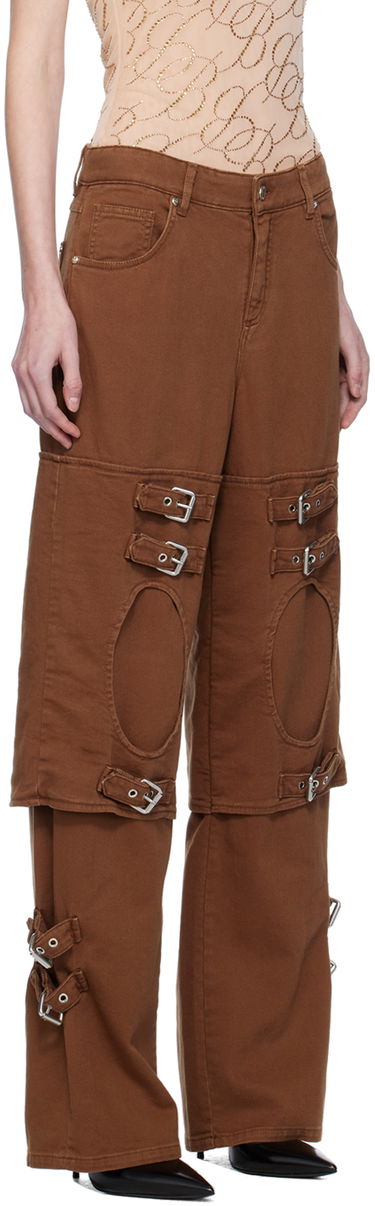 Карго панталони Blumarine Blumarine Boyfriend Cutout Buckle Jeans Кафяво | A344J046A, 1