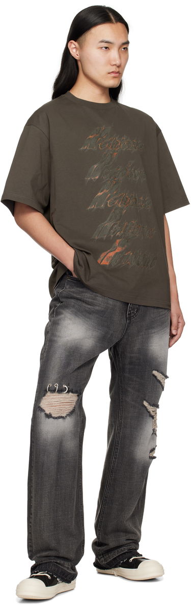 Тениска We11done We11done Spark Logo Graphic T-Shirt Кафяво | WD-TT0-25-751-U-CH, 3