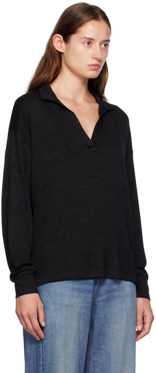 Пуловер rag & bone Rag & Bone Knit V-Neck Polo Черно | WCC24FT021JY21, 1
