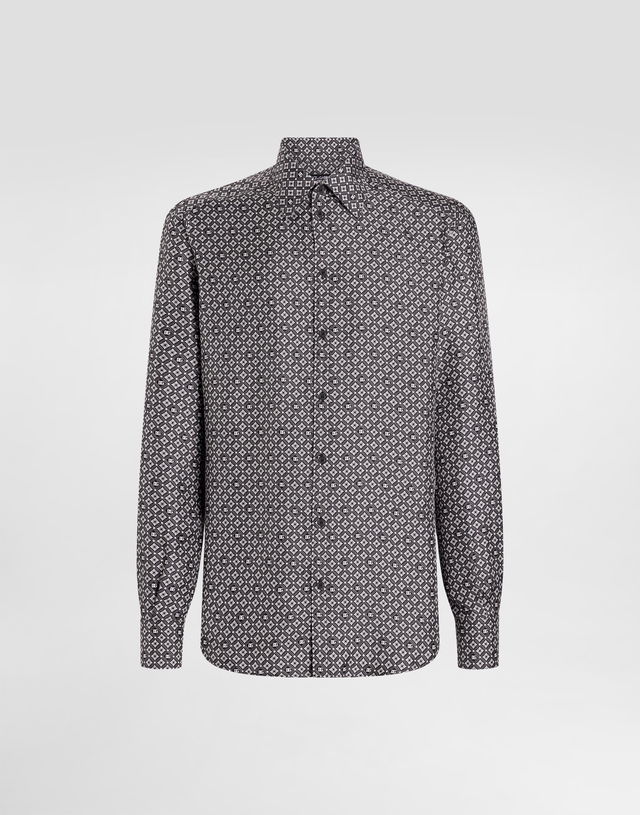 Dolce & Gabbana Silk Shirt with DG Monogram Print