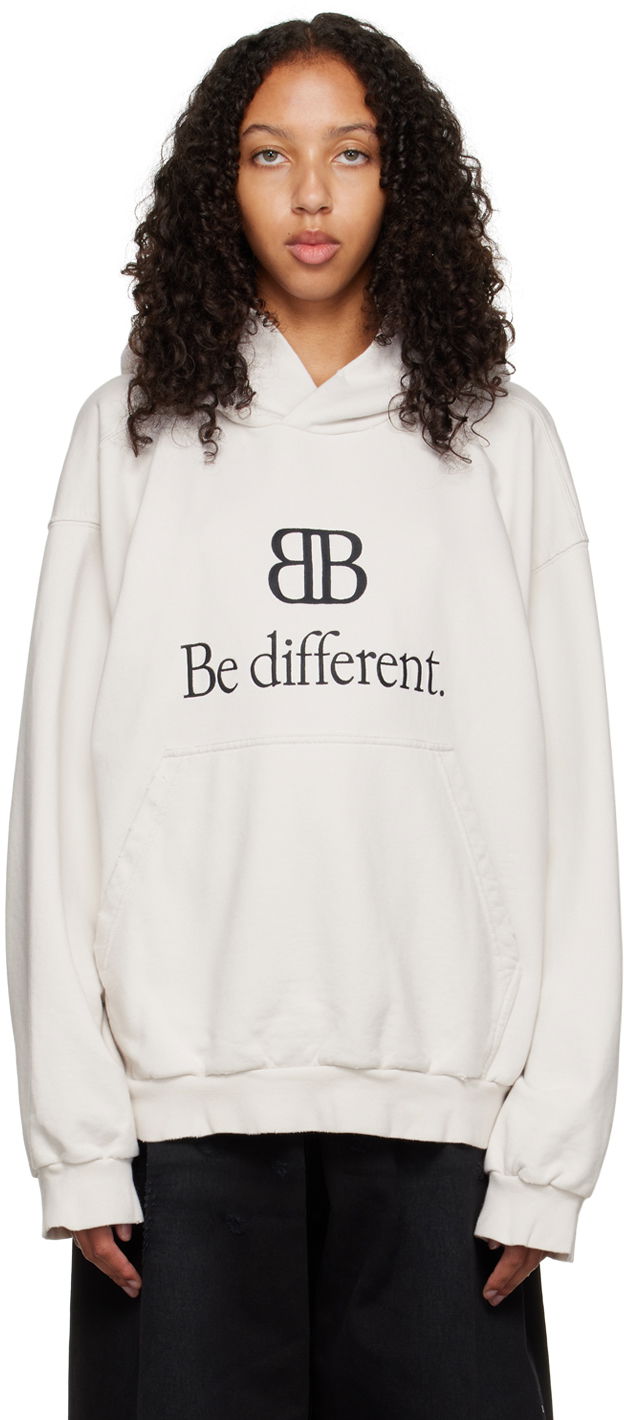 Суитчър Balenciaga Balenciaga Embroidered Hoodie Бяло | 720426 TNVV1, 0