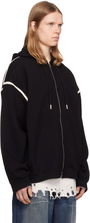 Суитчър Mastermind WORLD Mastermind World Boxy Fit Cross Stitch Zip Hoodie Черно | MW25S14-SW006-015, 1