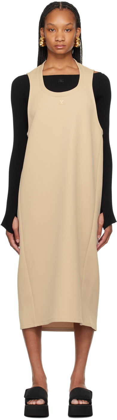 Pокля Courrèges Courrèges Holistic Midi Dress Бежово | 124CRO367PL0007, 0