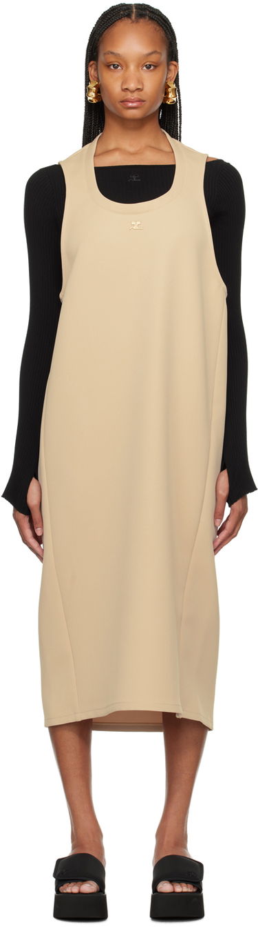 Pокля Courrèges Courrèges Holistic Midi Dress Бежово | 124CRO367PL0007, 0