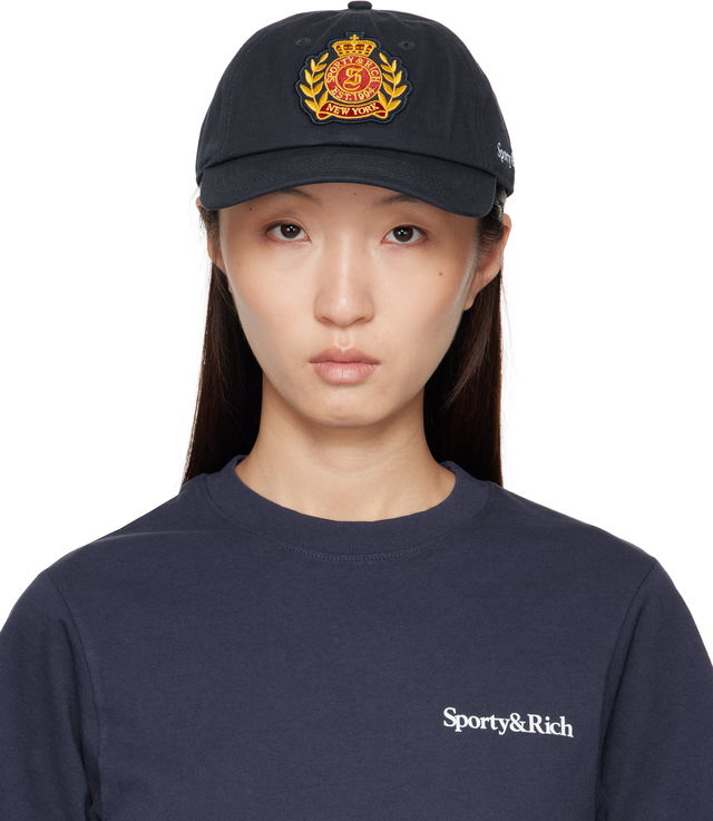 Sporty & Rich 'NY' Crest Cap