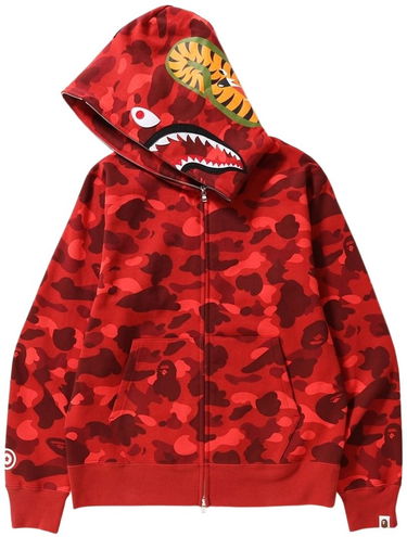 Суитчър BAPE Bape Color Camo Shark Full Zip Hoodie Red Червено | 001ZPJ201003M-RED, 1