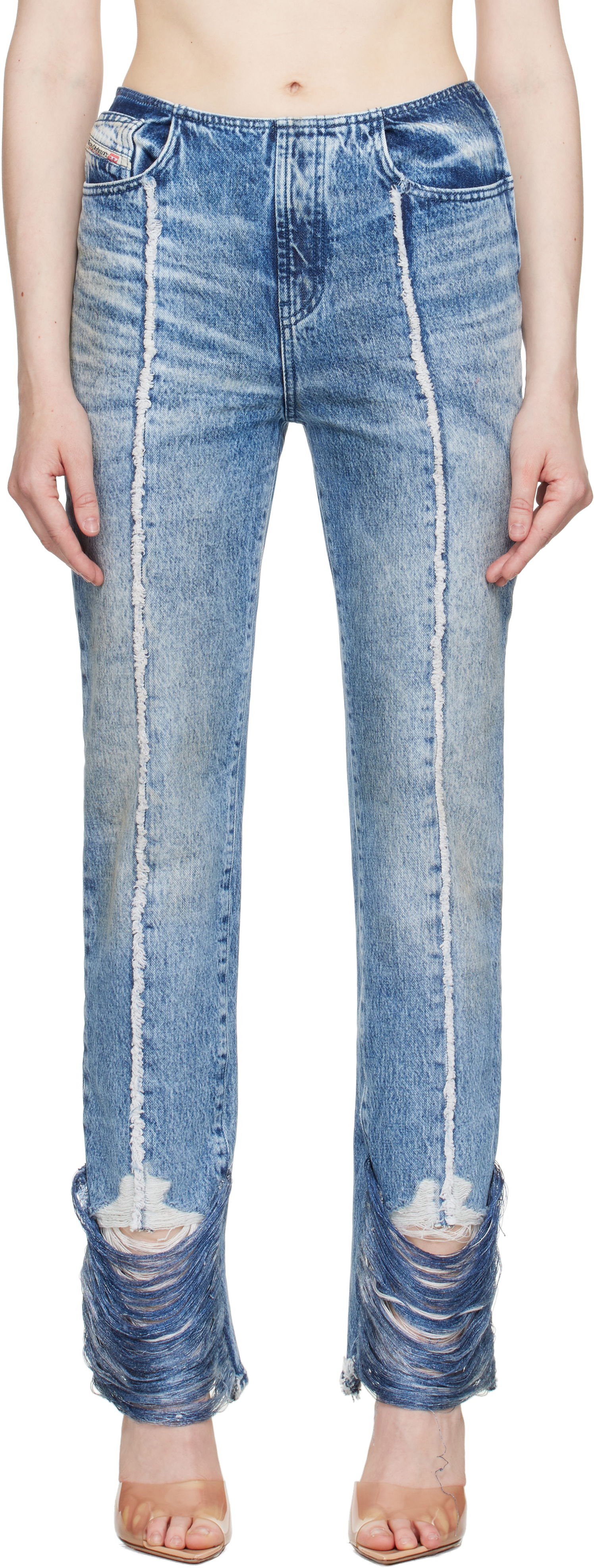 Дънки Diesel Diesel D-Ginna-FSG Straight Leg Jeans Синьо | A17934 0CMBM, 0