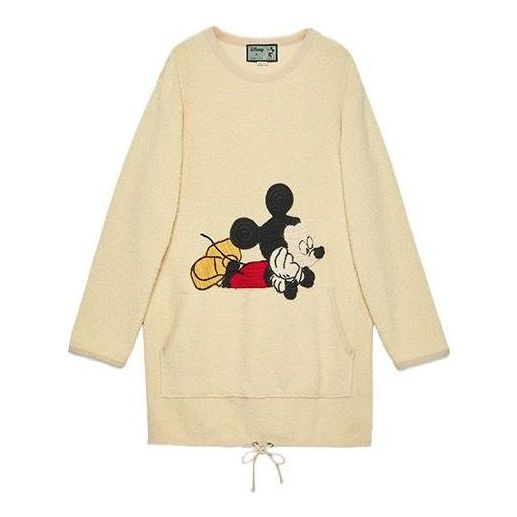 Суитчър Gucci Cotton Crew Neck Dress with Mickey Mouse Бежово | 606143-XKA5G-9200