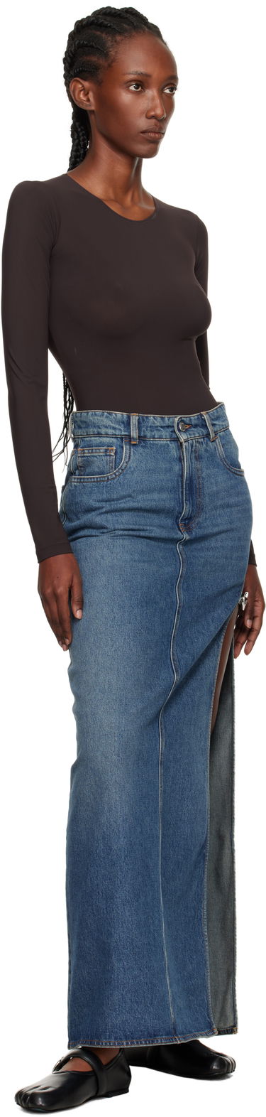 Пола Coperni Coperni Garter Belt Denim Maxi Skirt Синьо | COPJ101F2014, 3