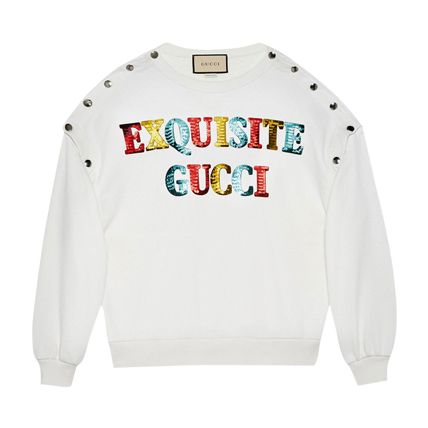 Суитчър Gucci Cotton Sweatshirt Бяло | 717416 XJEXN 9088, 1