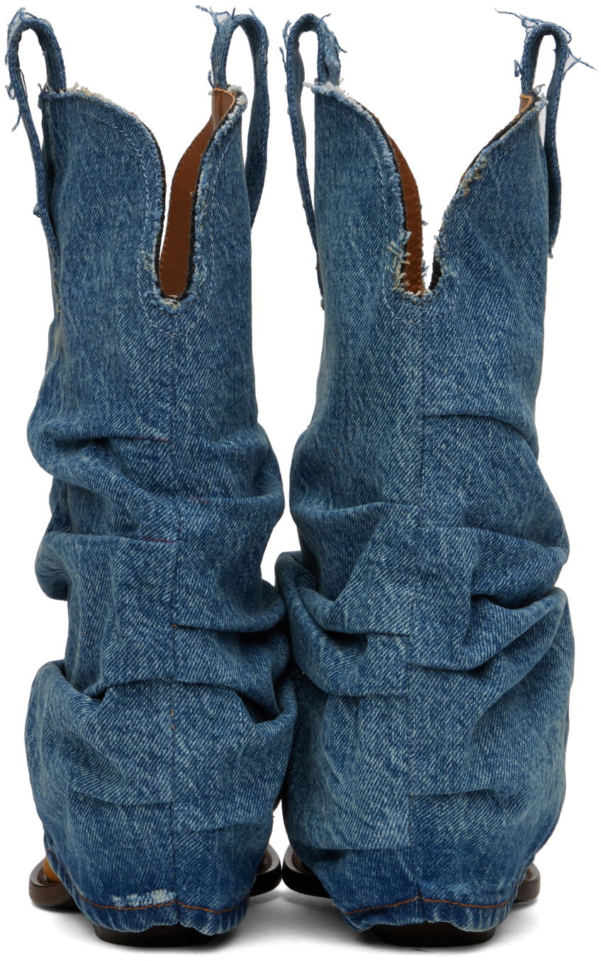 Облекло R13 R13 Low Rider Cowboy Denim Boots Синьо | R13S0109-DEN, 1