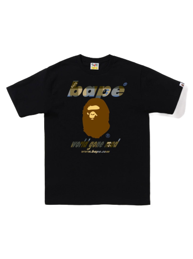 Тениска BAPE Block Check WGM Ape Head Tee Черно | 1I80-110-056