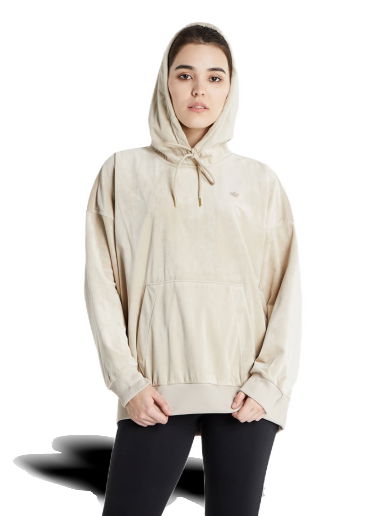 Суитчър adidas Originals Adicolor Velour Hoodie Бежово | H22830