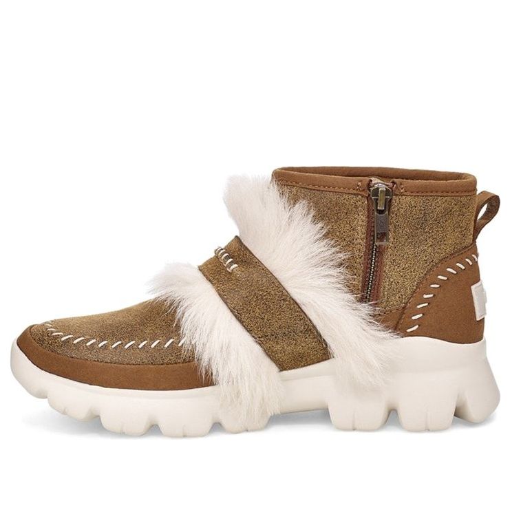 Кецове и обувки UGG Fluff Punk Ankle Boots Кафяво | 1107309-CHE, 0