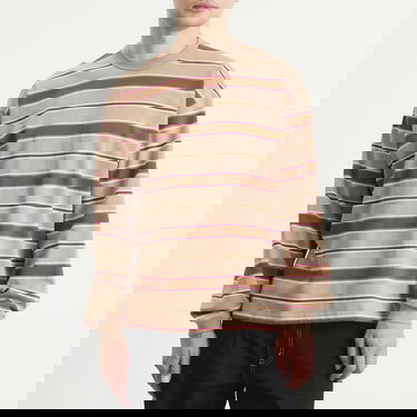 Тениска BEAMS BEAMS Loose Long Sleeve Stripe T-Shirt Кафяво | 1114-0491-803-24, 2