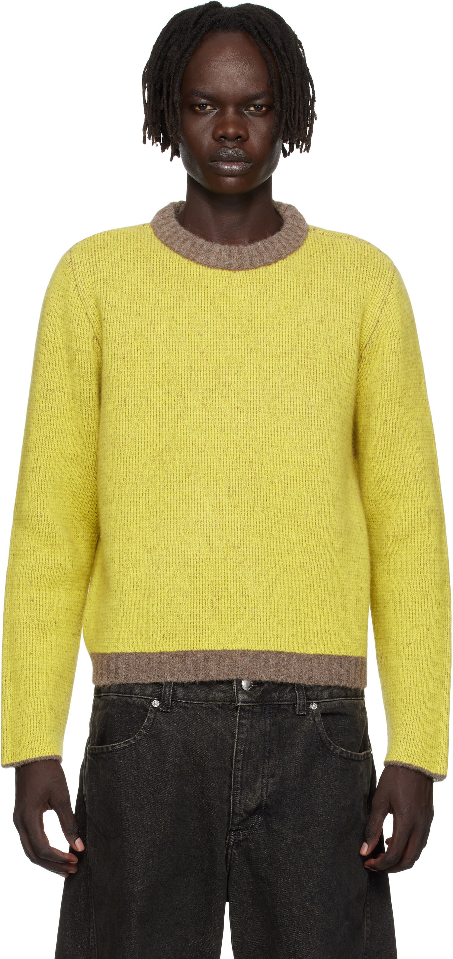 Пуловер Eckhaus Latta Eckhaus Latta Yak Crewneck Sweater Жълто | 8258-EL-PF25-F, 0