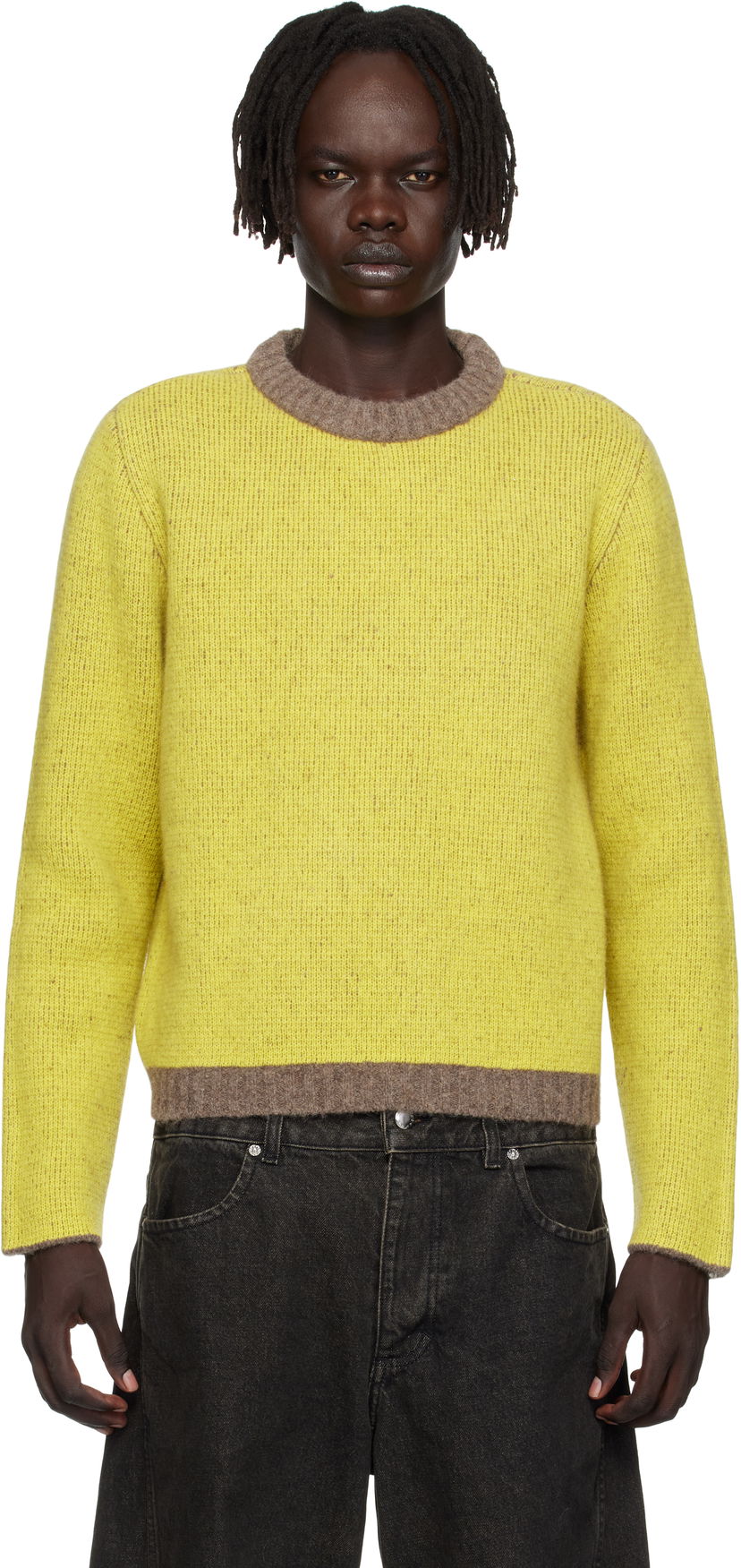 Пуловер Eckhaus Latta Eckhaus Latta Yak Crewneck Sweater Жълто | 8258-EL-PF25-F