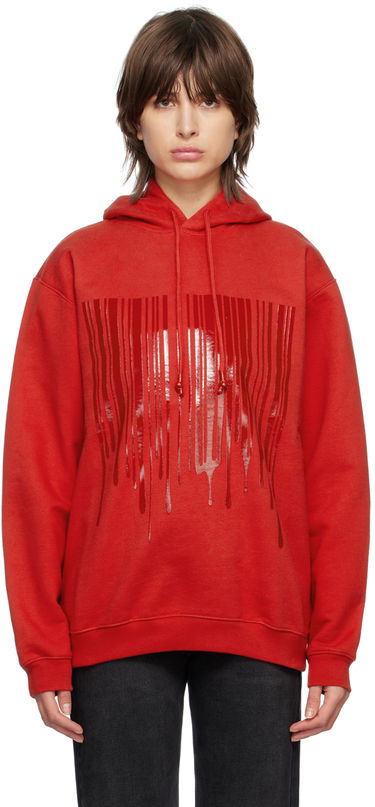 Суитчър VETEMENTS Dripping Barcode Graphic Hoodie Червено | VL16HD440R, 0