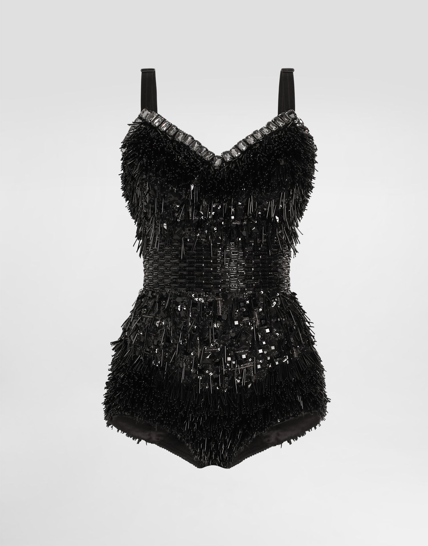 боди Dolce & Gabbana Dolce & Gabbana Sequined and Micro-Beaded Bodysuit Черно | F78JEZGDC0IS9021, 0