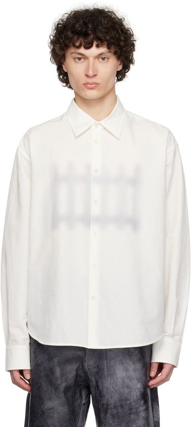 Риза JW Anderson JW Anderson Fence Print Boxy Shirt Бяло | SH0362-PG1698, 0